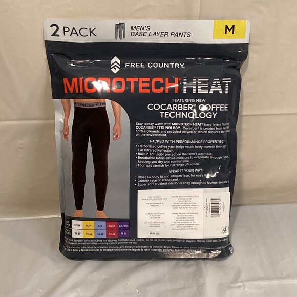 Free Country Men's‎ 2-Pack Base Layer Pant - Picture 7 of 7